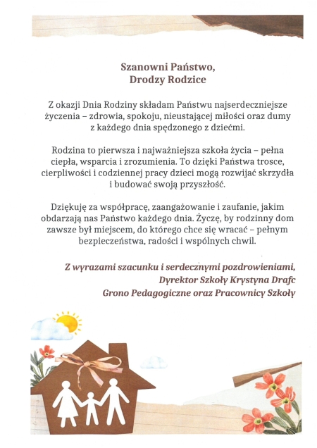 ŻYCZENIA Z OKAZJI DNIA RODZINY
